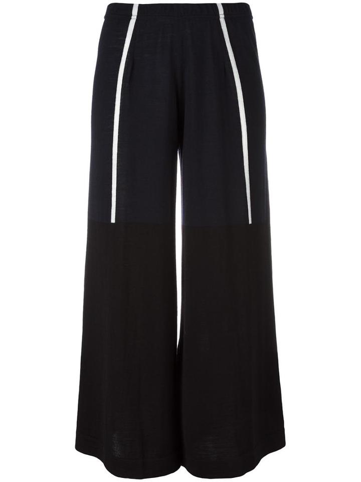 Circus Hotel Cropped Colour Block Trousers, Women's, Size: 42, Blue, Merino