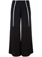 Circus Hotel Cropped Colour Block Trousers, Women's, Size: 42, Blue, Merino