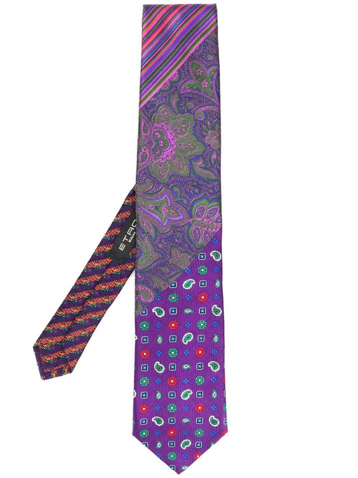 Etro Print Mix Tie - Purple