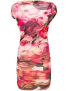 Msgm Floral Ruched Dress - Pink