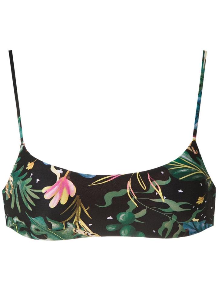 Lygia & Nanny Cancun Printed Bikini Top - Black