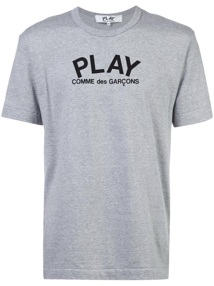 Comme Des Garçons Play - Logo Print T-shirt - Men - Cotton - M, Grey, Cotton