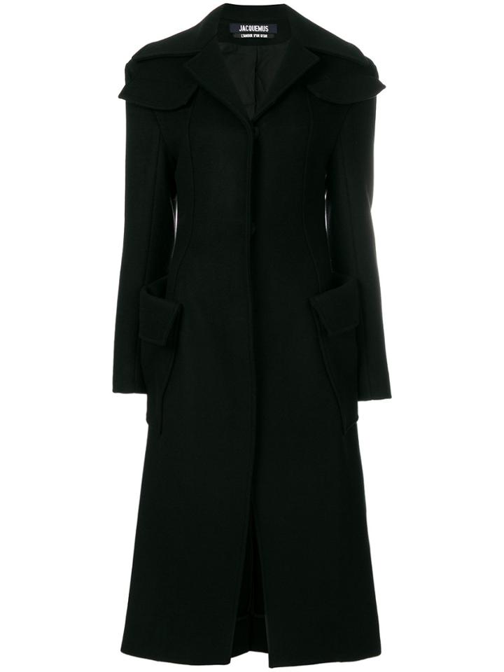 Jacquemus Single Breasted Coat - Black