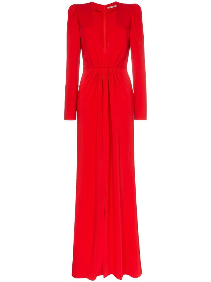 Silvia Tcherassi Caeli Gathered Waist Split Front Maxi Dress