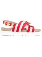 Inuiki Embellished Stripe Sandals - Nude & Neutrals