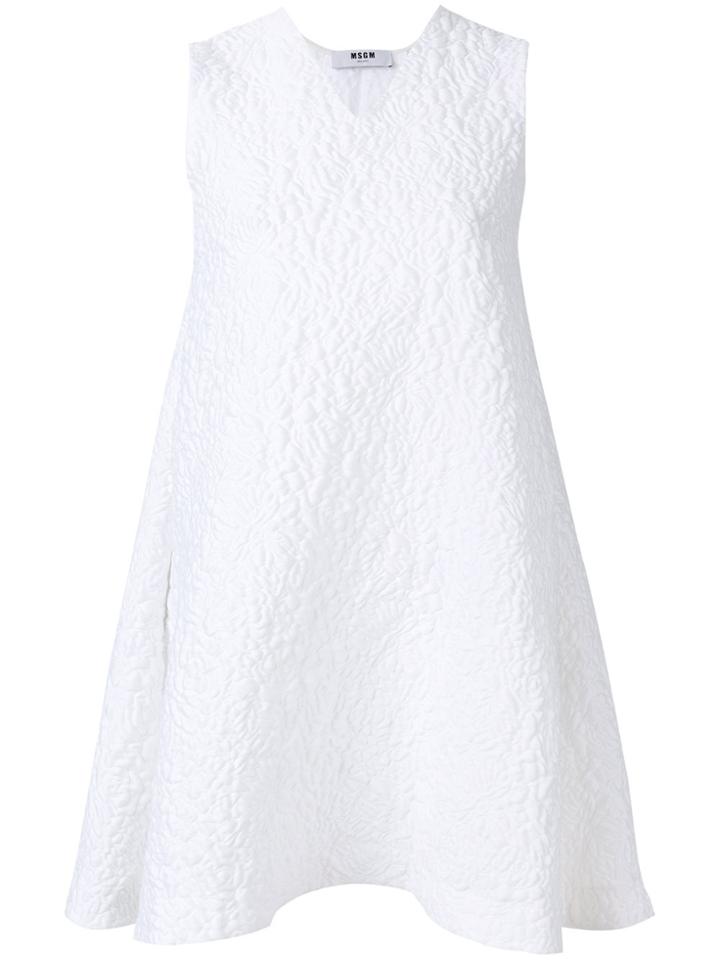 Msgm Textured Floral Dress - White