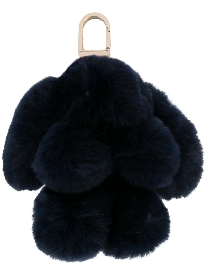 Yves Salomon Rabbit Fur Bag Charm - Blue