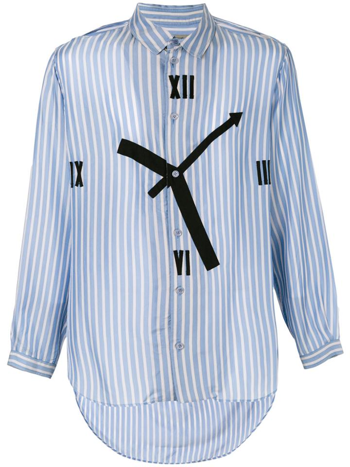 Yohji Yamamoto Vintage Clock Pinstriped Shirt - Blue