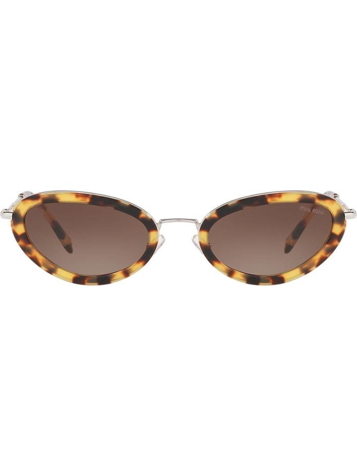 Miu Miu Eyewear Délice Cat Eye Sunglasses - Brown