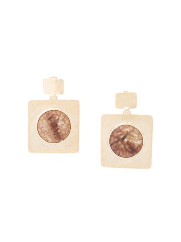 Liya Tiger's Eye Earrings - Brown