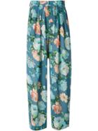 Kenzo Vintage Flower Print Sheer Trousers