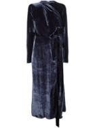 Attico 'ali' Long Dress, Women's, Size: Ii, Blue, Silk/viscose