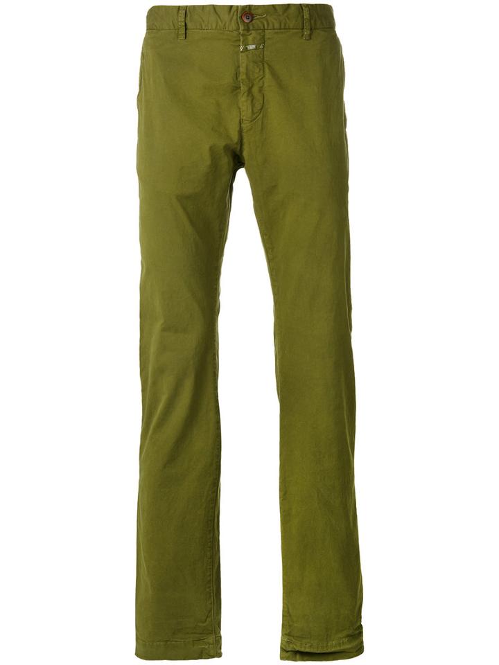 Closed Classic Chinos, Men's, Size: 33/34, Green, Cotton/spandex/elastane
