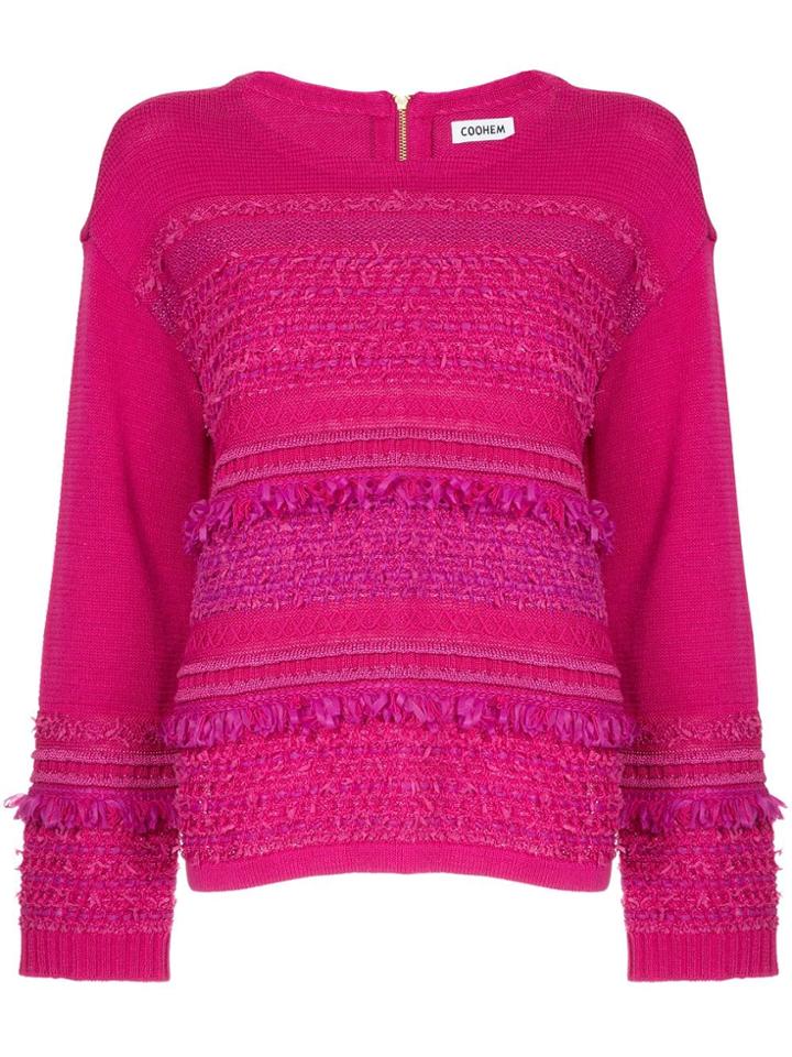 Coohem Tweedy Knit Sweater - Pink