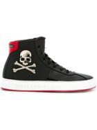 Philipp Plein Bones Hi-top Sneakers, Men's, Size: 40, Black, Rubber/leather/leather