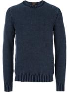 Tod's Textured Crew Neck Jumper, Men's, Size: Small, Blue, Merino