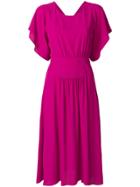 No21 Open Back Midi Dress - Pink & Purple