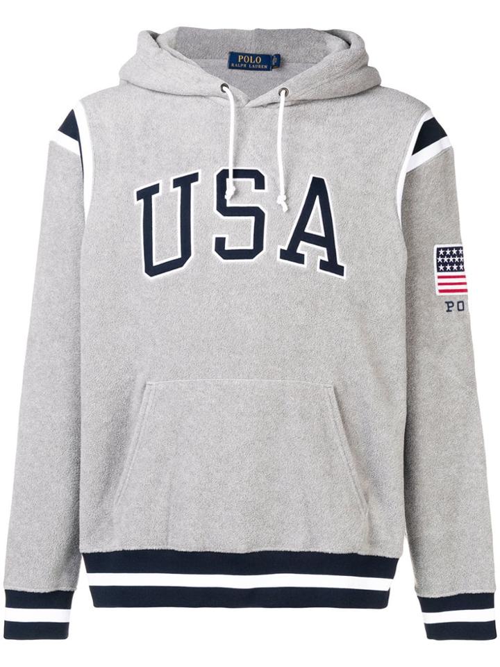 Polo Ralph Lauren Usa Printed Hoodie - Grey