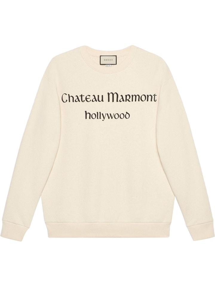 Gucci Oversize Sweatshirt With Chateau Marmont - White