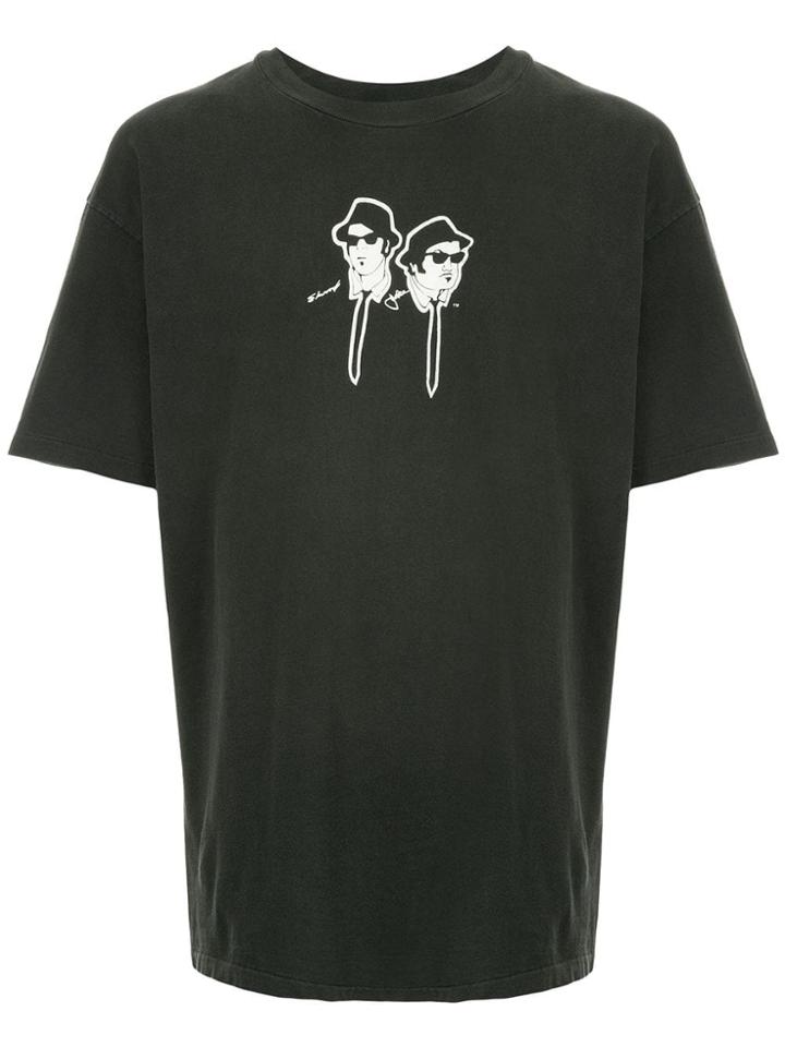 Fake Alpha Vintage Blues Brothers Print T-shirt - Black