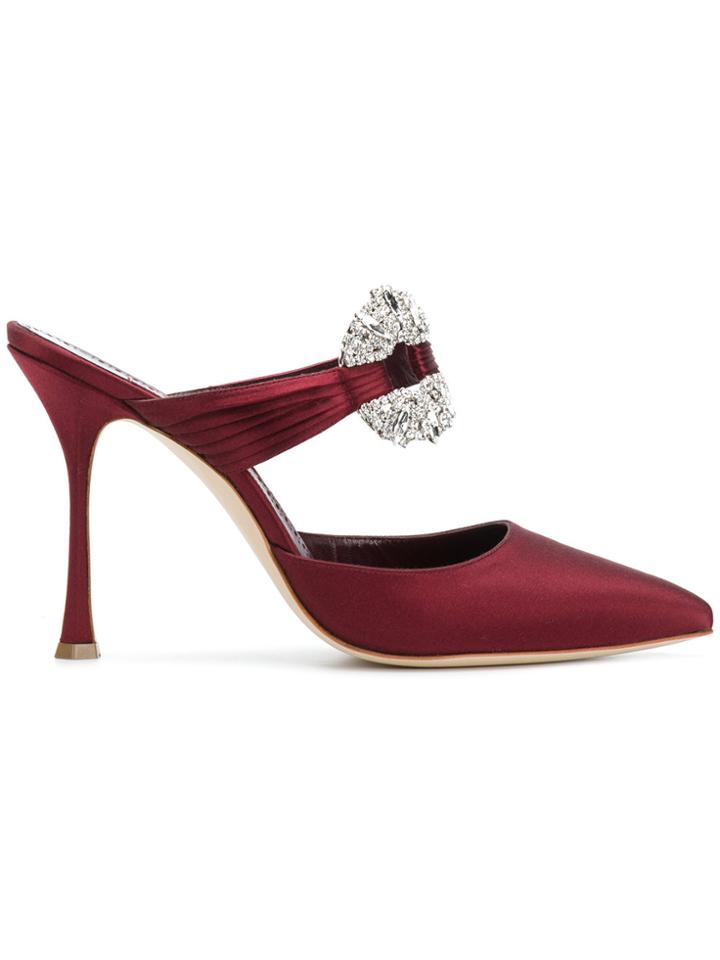 Manolo Blahnik Maidugur Mules - Red