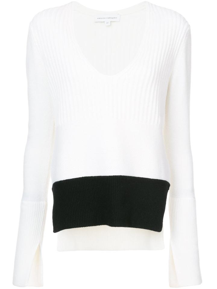 Narciso Rodriguez V-neck Knitted Top - White