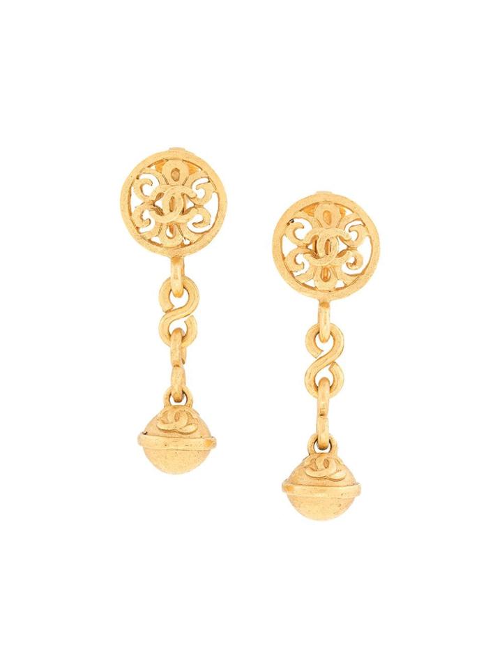 Chanel Vintage Oriental Bell Earrings - Metallic
