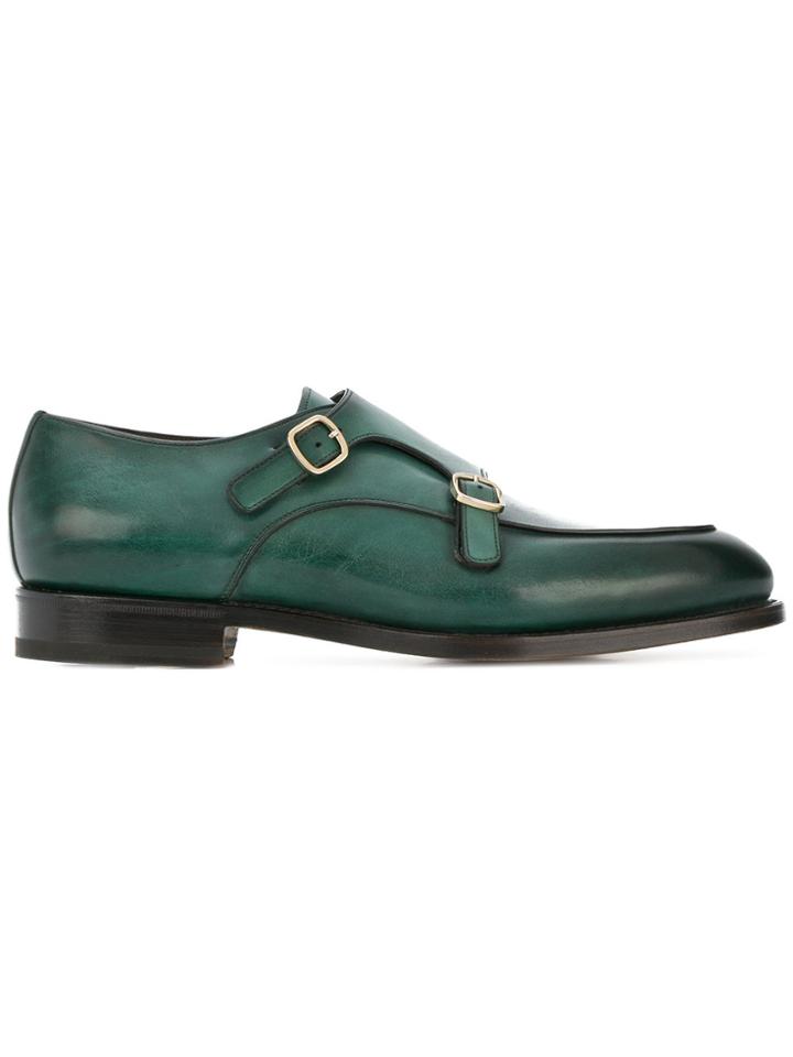 Santoni Double Buckle Loafers - Green