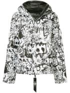 Kru Stravers Hood Graffiti Print Jacket - White