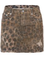 R13 Leopard Print Skirt - Brown