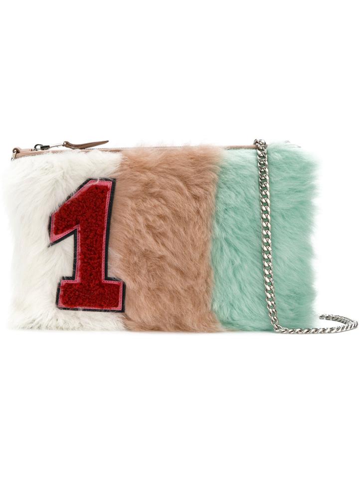 Miu Miu Pastel Shearling Patch Clutch Bag - Multicolour