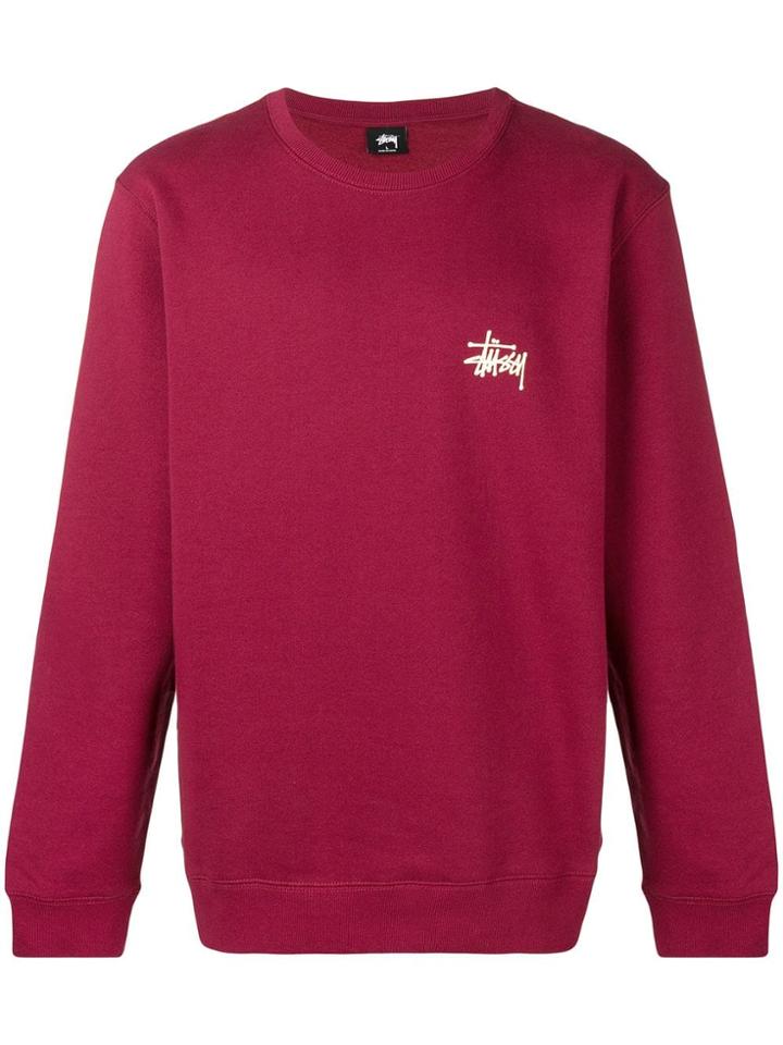 Stussy Stussy 19142570606 To Basic Stussy Crew Wine - Red