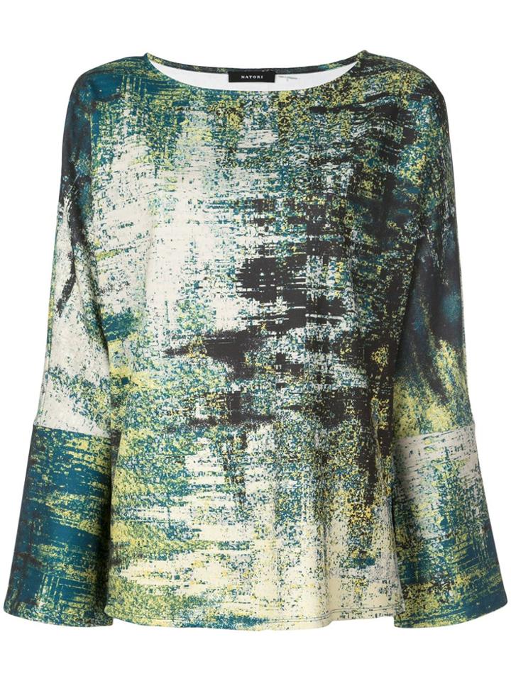 Natori Printed Blouse - Green