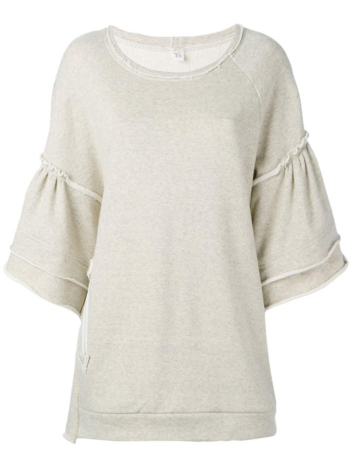 Y's Flared Sleeve Sweatshirt - Nude & Neutrals
