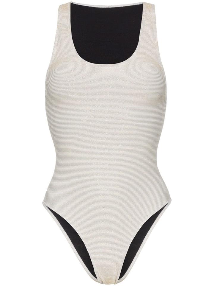Rochelle Sara Hannah Ribbed Swimsuit - Neutrals