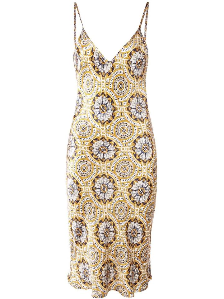 We Are Leone Tile Print Slip Dress - Gold