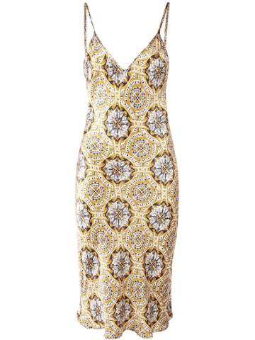 We Are Leone Tile Print Slip Dress - Gold