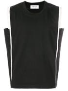 Dima Leu Contrast Zip Tank Top - Black