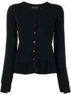 Twin-set Round Neck Cardigan, Women's, Size: Large, Black, Viscose/polyester