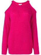 Iro Lineisy Cutout Shoulder Ribbed Sweater - Pink & Purple