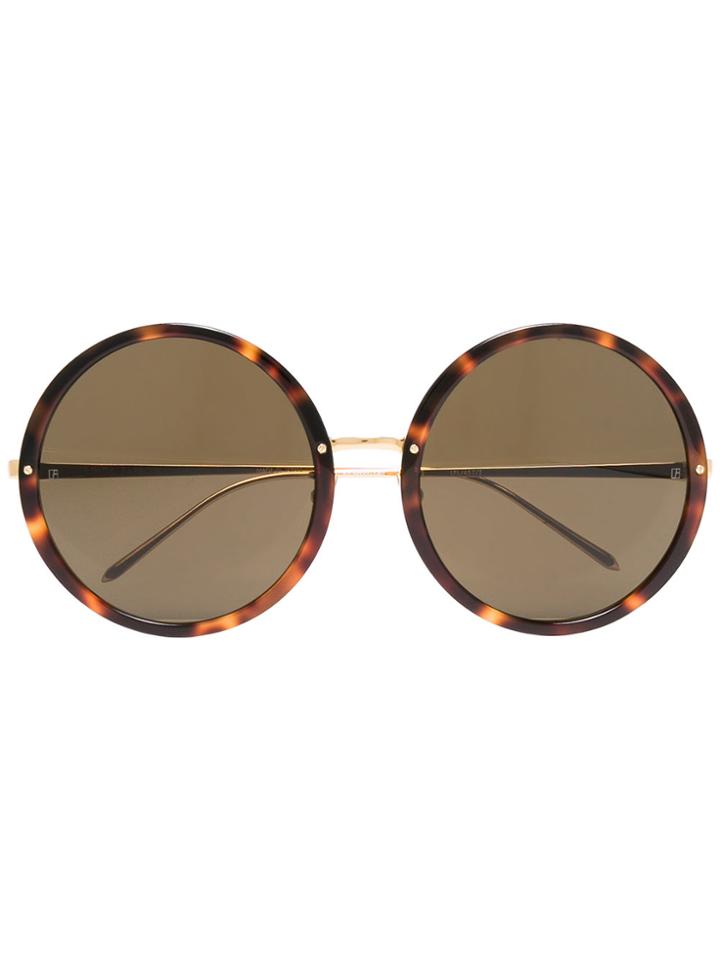 Linda Farrow 457 C1 Round Sunglasses - Metallic