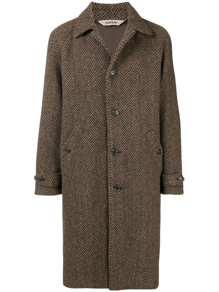 Aspesi Single-breasted Coat - Brown