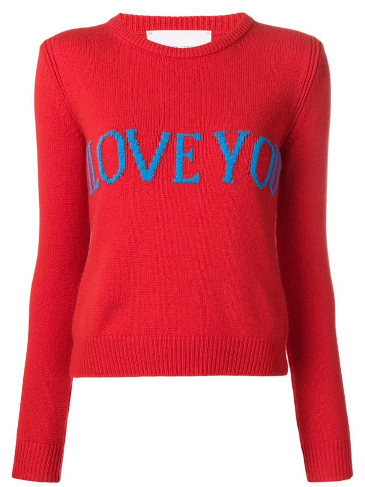 Alberta Ferretti I Love You Sweater - Red