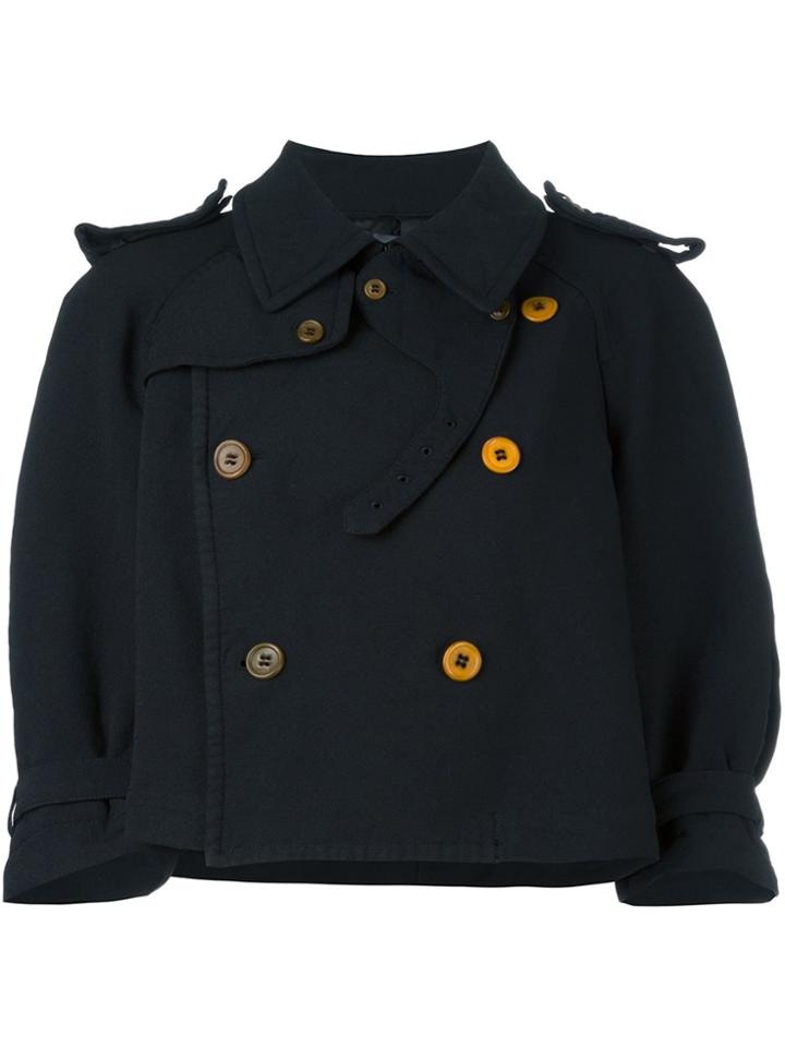 Comme Des Garçons Comme Des Garçons Cropped Jacket - Black