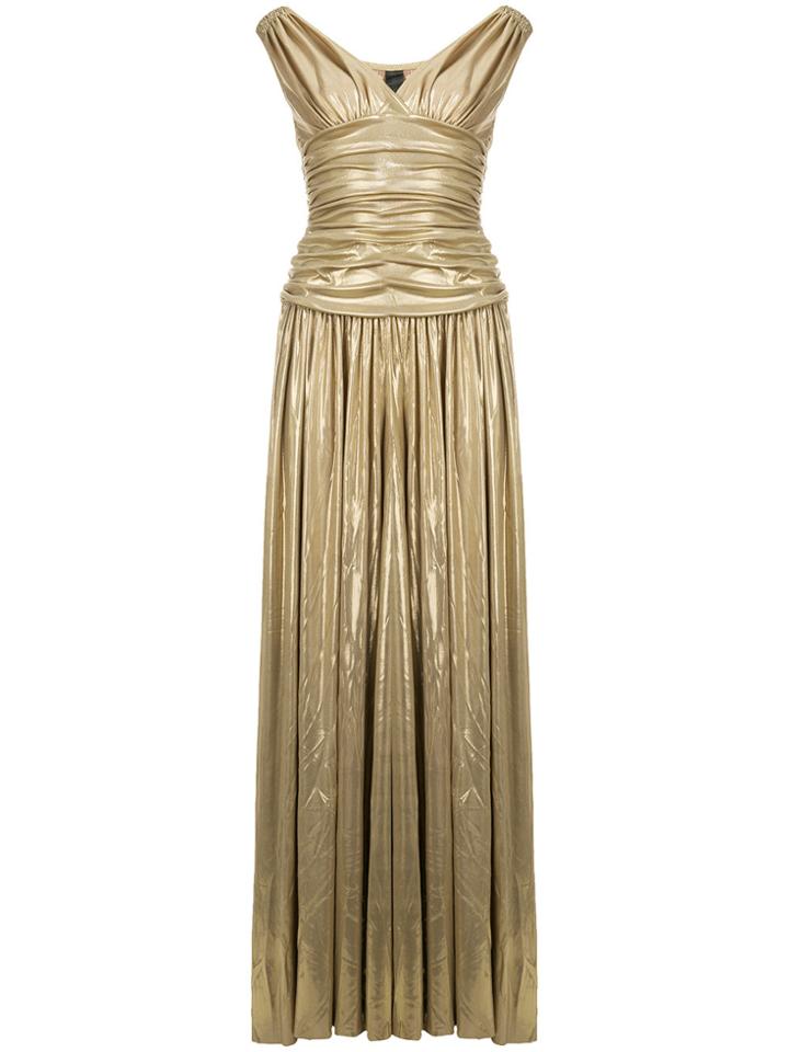 Norma Kamali Pleated Long Dress - Metallic