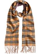 Burberry Cashmere Double Faced Check Scarf - Nude & Neutrals