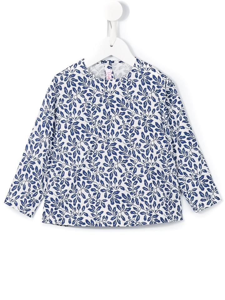 Il Gufo Floral Print Blouse, Girl's, Size: 10 Yrs, Blue