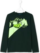 Aston Martin Kids Car Print Long Sleeve T-shirt - Green