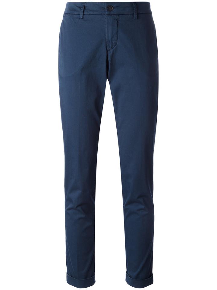 Fay Skinny Tailored Trousers, Women's, Size: 31, Blue, Cotton/spandex/elastane