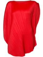 Issey Miyake Pleated Blouse, Women's, Size: 3, Red, Polyester